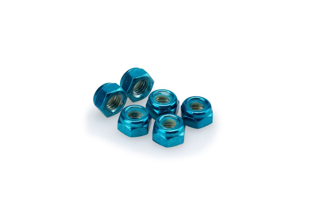 PUIG 0832A Muttern aus Anodisierten Aluminium  passend fuer UNIVERSAL UNIVERSAL Blau