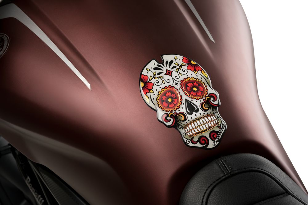 PUIG 3673R Skull Tankprotektor   passend fuer HONDA NT650V DEAUVILLE Rot