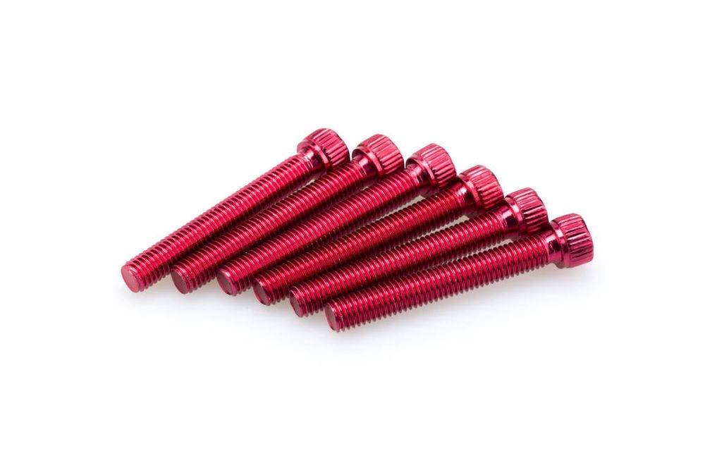 PUIG 0540R Muttern aus Anodisierten Aluminium  passend fuer UNIVERSAL UNIVERSAL Rot