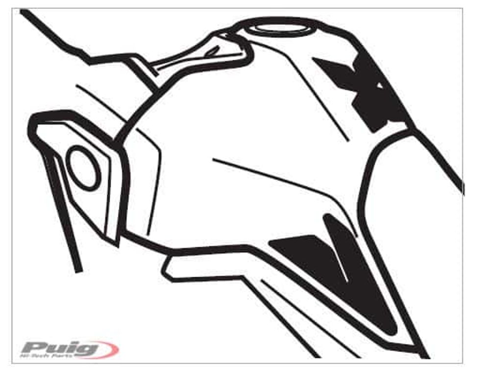 PUIG 9303C Spezifischer Tankschutz  passend fuer HONDA CRF1000L AFRICA TWIN Carbon look