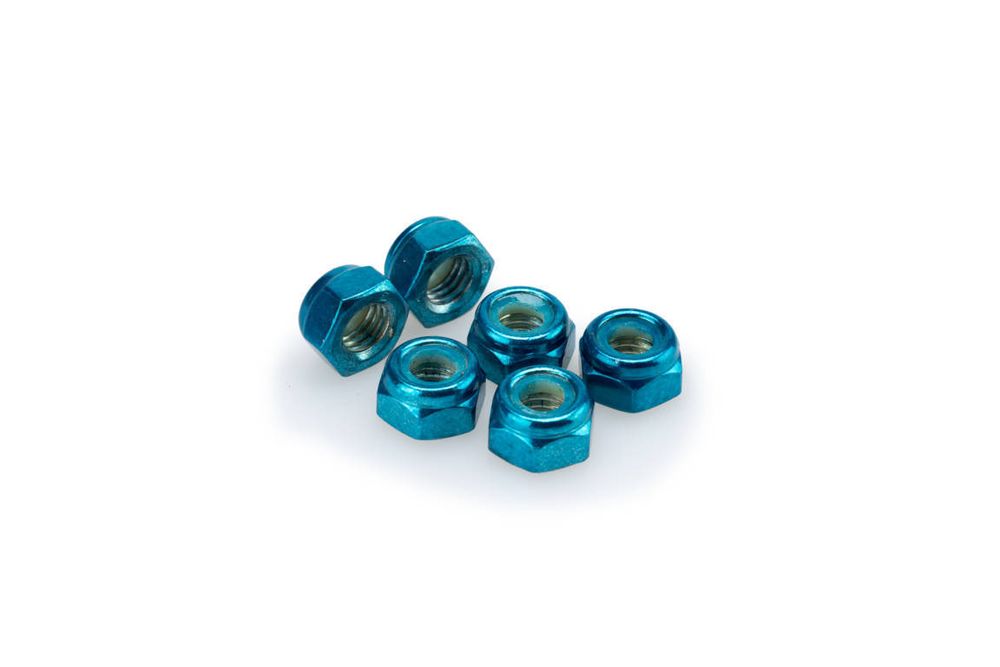 PUIG 0832A Muttern aus Anodisierten Aluminium  passend fuer UNIVERSAL UNIVERSAL Blau