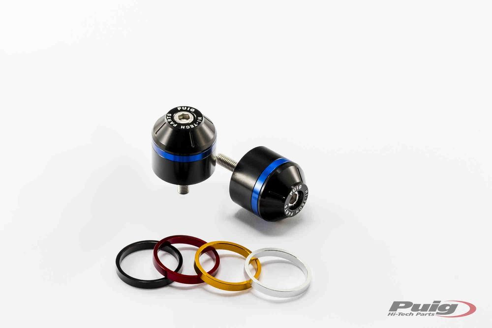 PUIG 8157N Kurze Lenkerendgewichte mit Ring  passend fuer TRIUMPH STREET TRIPLE Schwarz