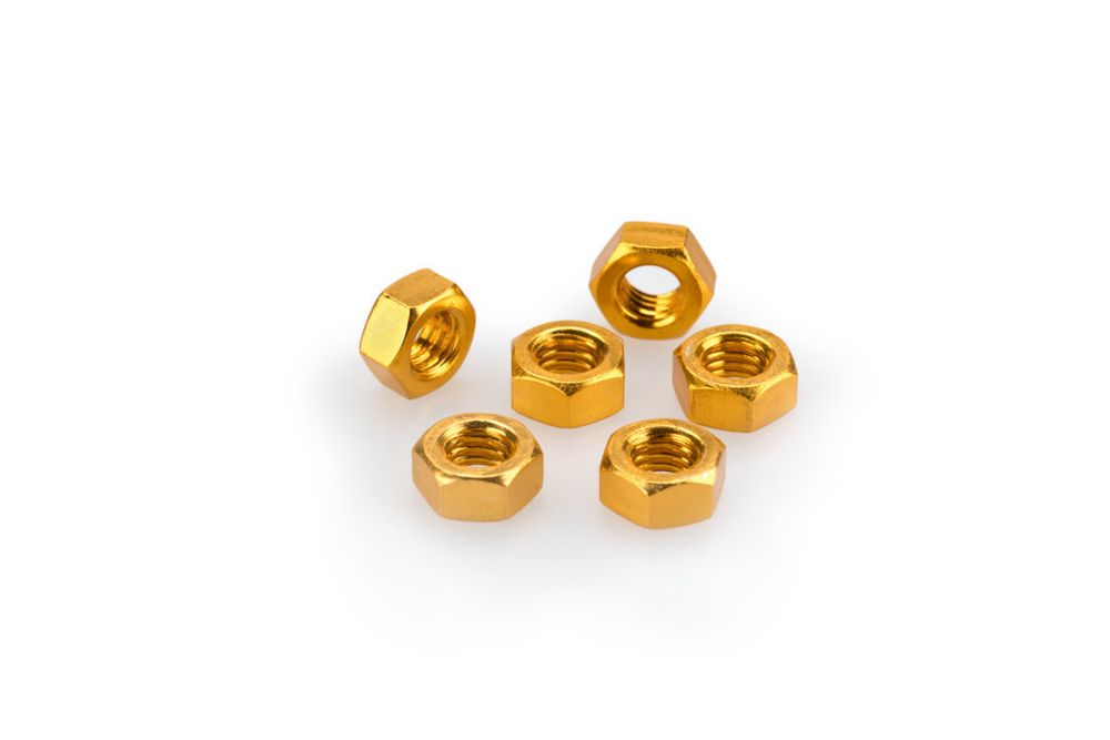 PUIG 0764G Muttern aus Anodisierten Aluminium  passend fuer UNIVERSAL UNIVERSAL Gelb