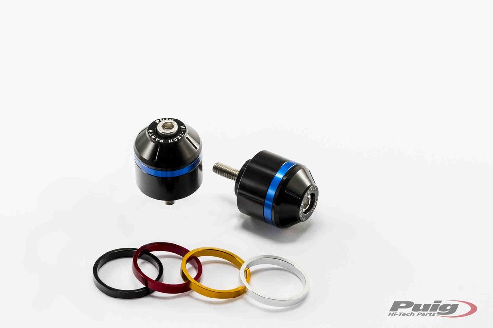 PUIG 8863N Kurze Lenkerendgewichte mit Ring  passend fuer YAMAHA MT-03 Schwarz