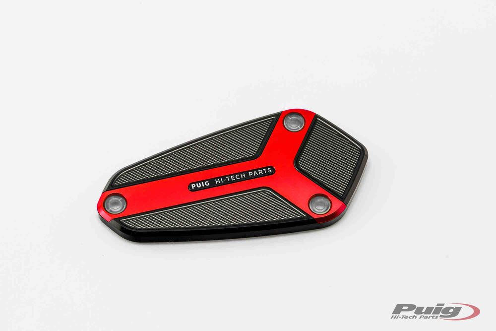 PUIG 9277R Vorderer Bremsflüssigkeitsbehälterdeckel  passend fuer KAWASAKI Z1000 Rot