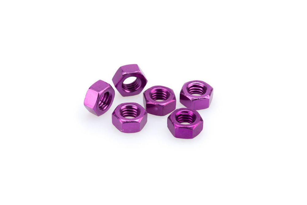 PUIG 0863L Muttern aus Anodisierten Aluminium  passend fuer UNIVERSAL UNIVERSAL Lila