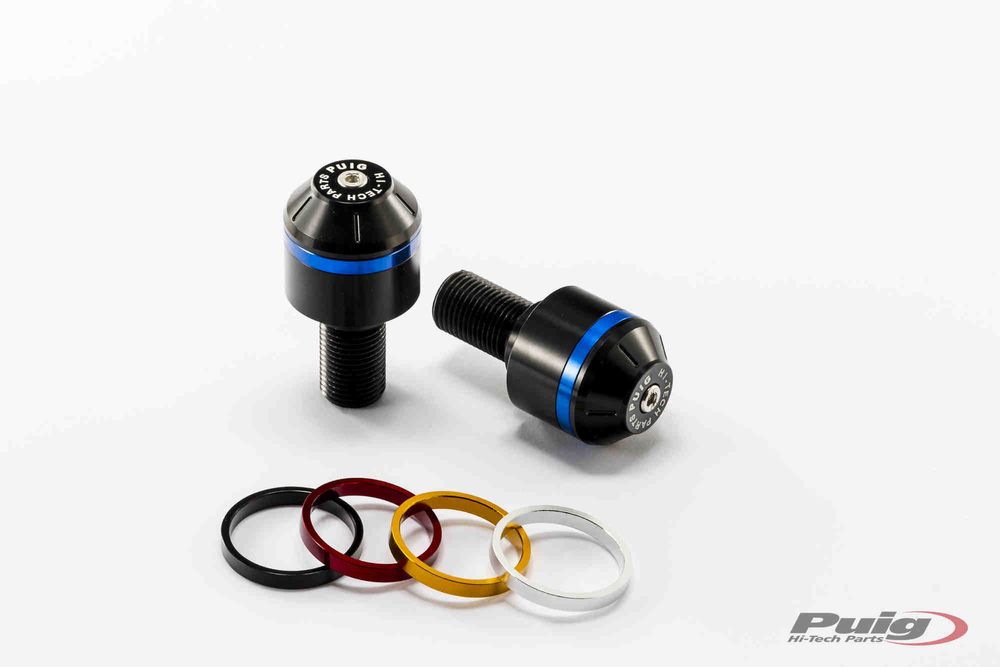 PUIG 8113N Kurze Lenkerendgewichte mit Ring  passend fuer MV AGUSTA BRUTALE 675 Schwarz