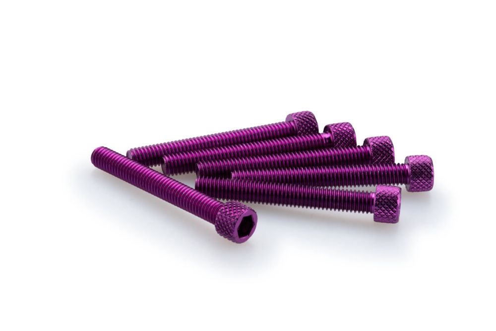 PUIG 0370L Muttern aus Anodisierten Aluminium  passend fuer UNIVERSAL UNIVERSAL Lila
