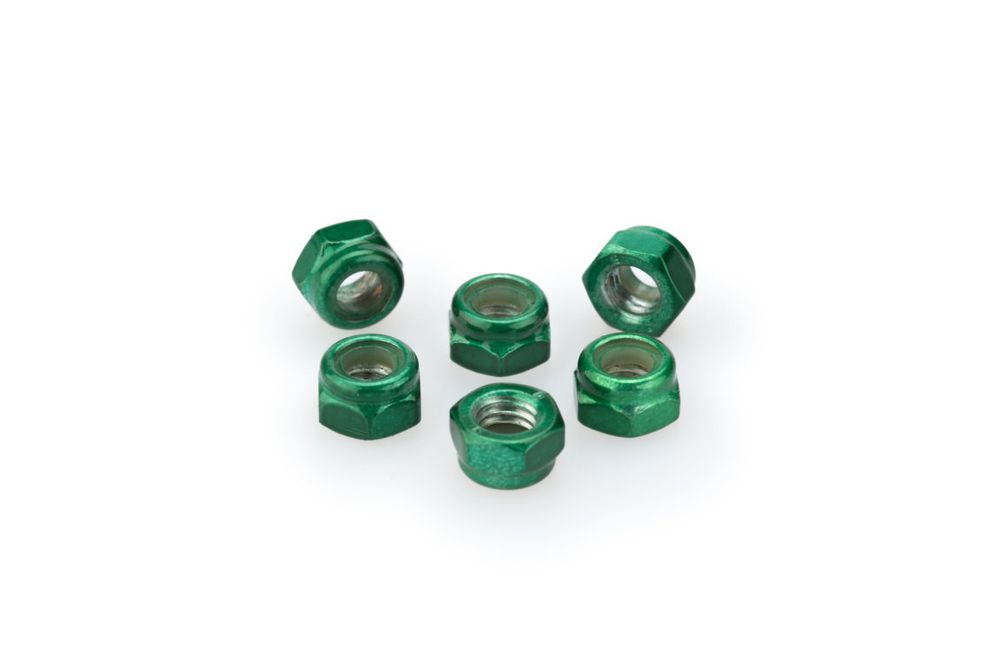 PUIG 0735V Muttern aus Anodisierten Aluminium  passend fuer UNIVERSAL UNIVERSAL Grün