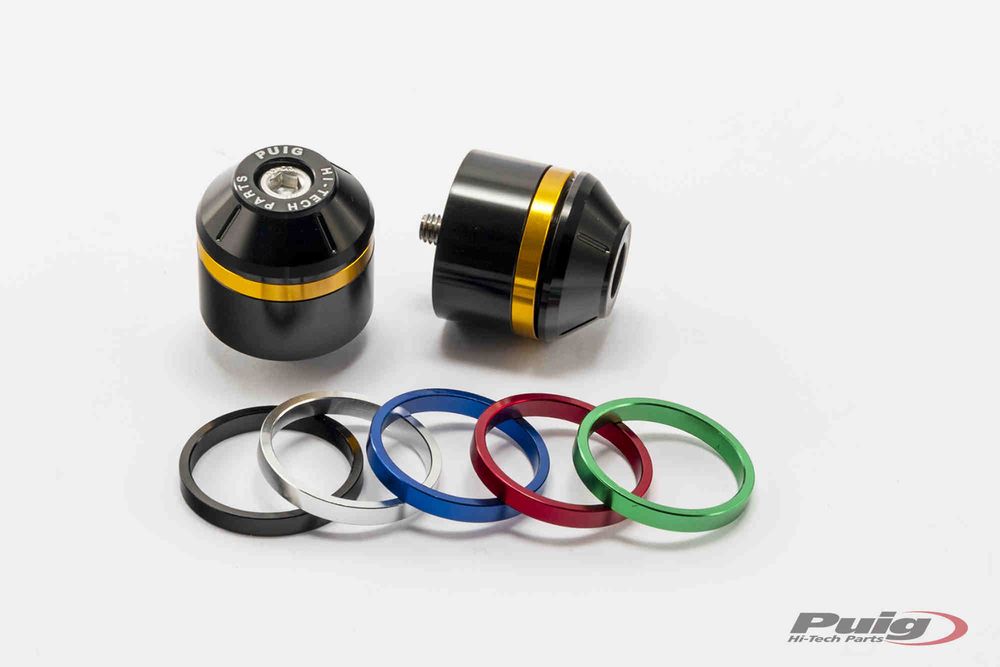 PUIG 8860N Kurze Lenkerendgewichte mit Ring  passend fuer TRIUMPH BONNEVILLE T120 Schwarz