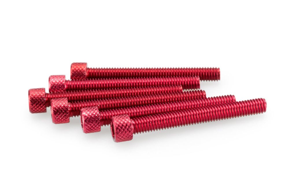 PUIG 0421R Muttern aus Anodisierten Aluminium  passend fuer UNIVERSAL UNIVERSAL Rot