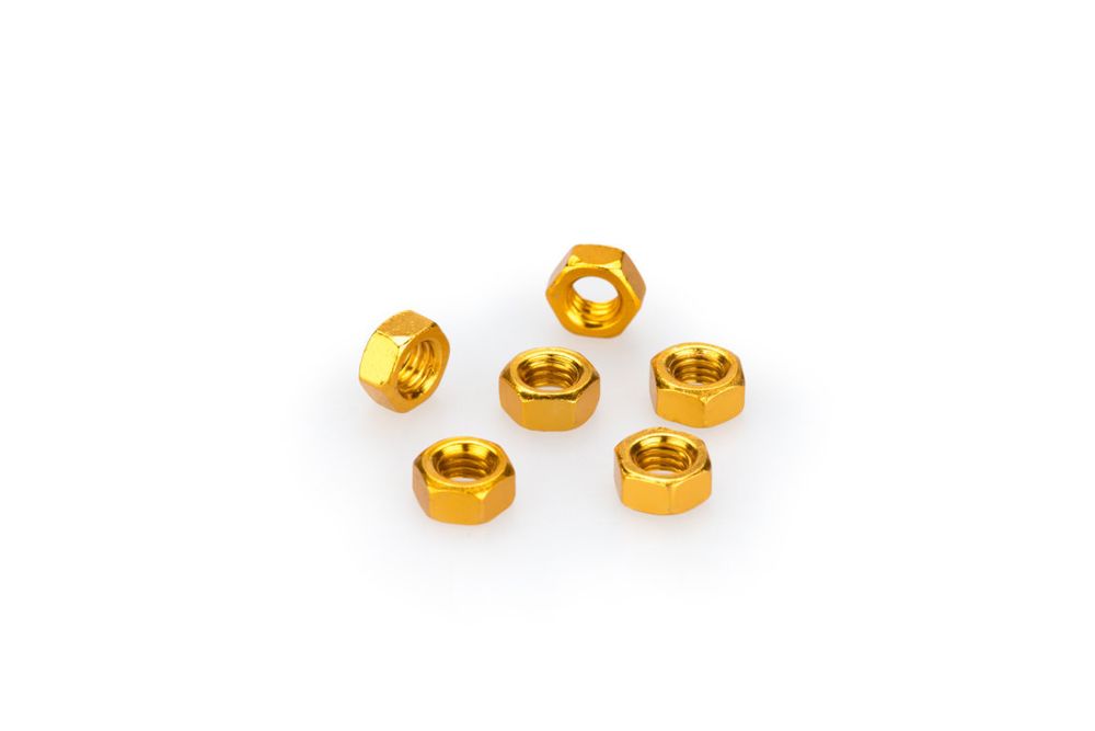 PUIG 0763G Muttern aus Anodisierten Aluminium  passend fuer UNIVERSAL UNIVERSAL Gelb
