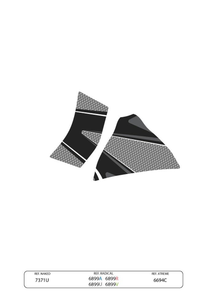 PUIG 6899U Radikal Yoke Protector  passend fuer KAWASAKI Z800 Grau