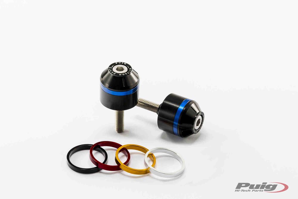 PUIG 9374N Kurze Lenkerendgewichte mit Ring  passend fuer YAMAHA MT-09 TRACER Schwarz