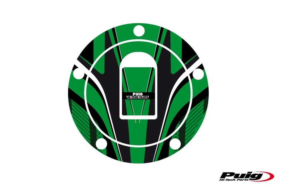PUIG 6310V Tankdeckelabdeckungen Radikal  passend fuer KAWASAKI KLE500 Grün