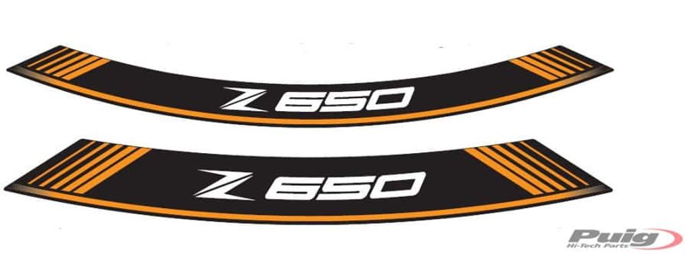 PUIG 9290T Rim Strips Specials  passend fuer KAWASAKI Z650 Orange