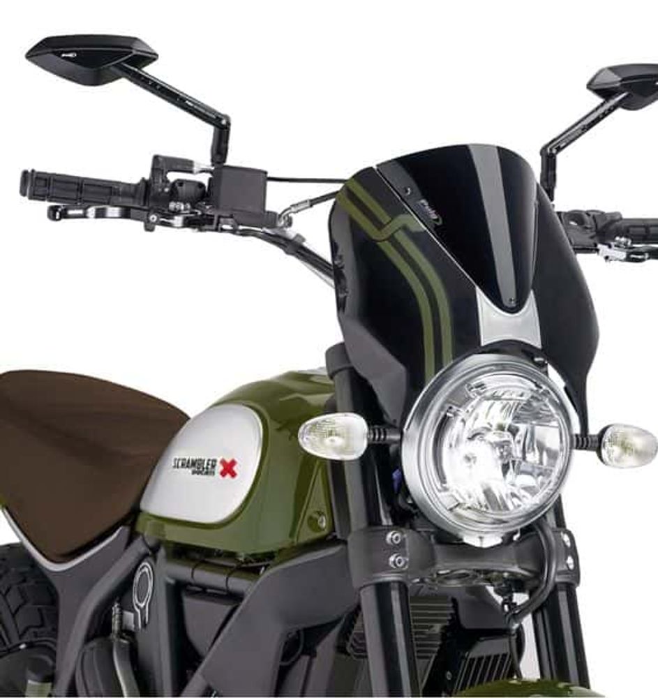 PUIG 7652N Retrovision  passend fuer DUCATI SCRAMBLER ICON Schwarz