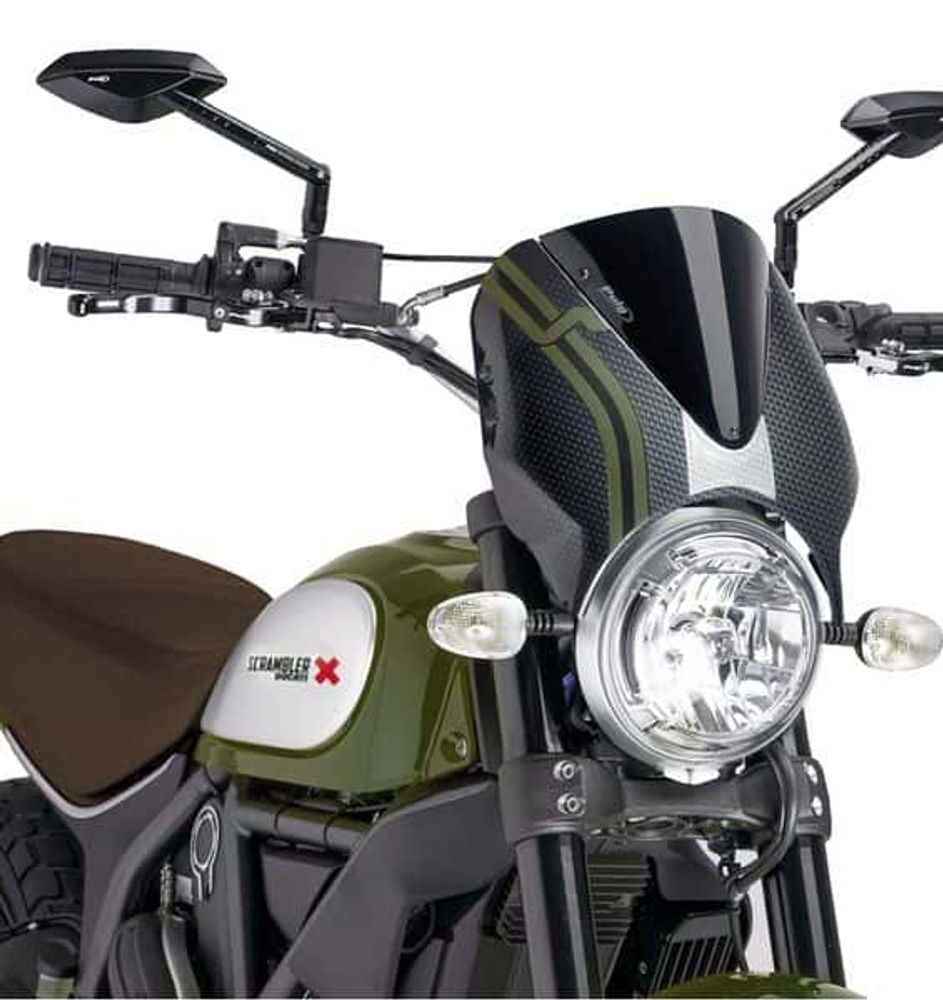 PUIG 8192N Retrovision  passend fuer DUCATI SCRAMBLER ICON Schwarz