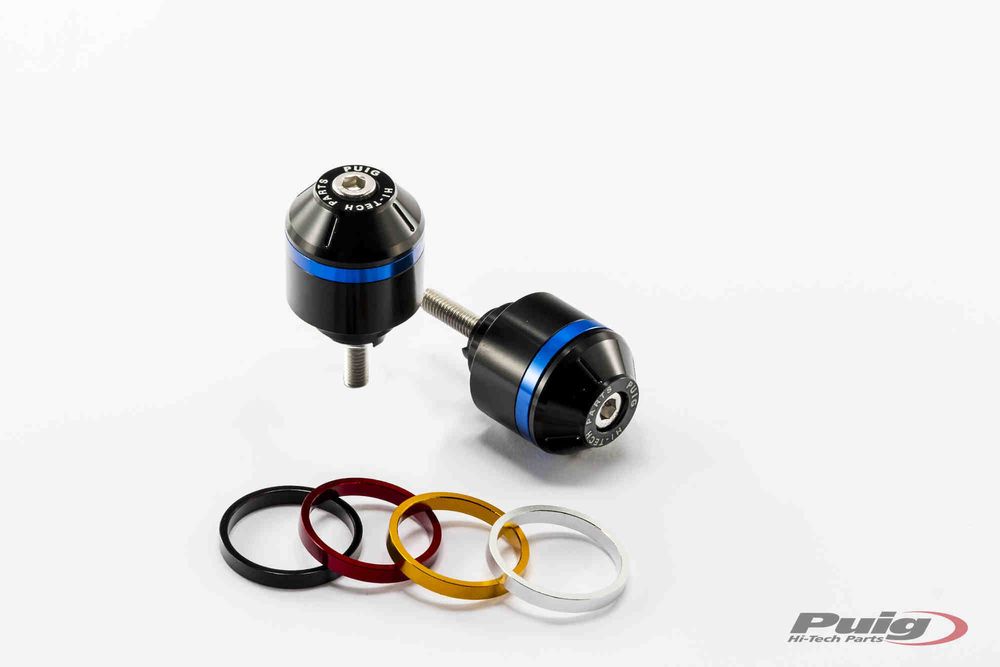PUIG 8070N Kurze Lenkerendgewichte mit Ring  passend fuer HONDA VFR800F Schwarz