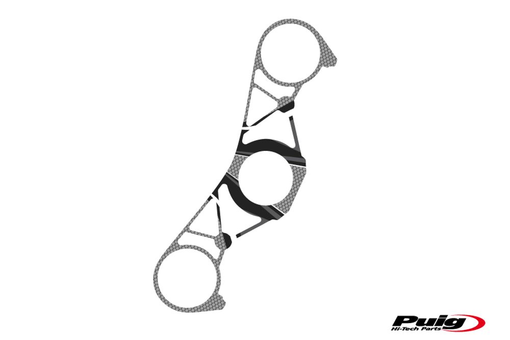 PUIG 6908U Radikal Yoke Protector  passend fuer YAMAHA YZF-R1 Grau