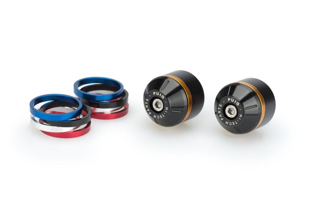 PUIG 20611N Kurze Lenkerendgewichte mit Ring  passend fuer APRILIA RS 660 Schwarz