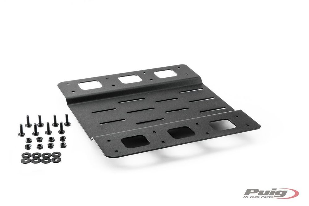 PUIG 3506N Ersatzteile - Metallische Basis Mega Box  passend fuer HONDA PCX 125 Schwarz