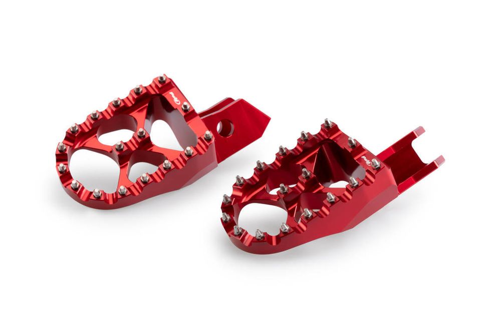 PUIG 21091R Fussrasten Off-Road  passend fuer HONDA CRF1100L AFRICA TWIN Rot