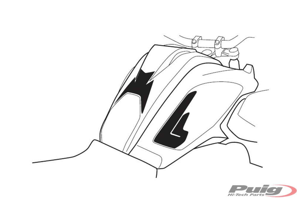 PUIG 9463C Spezifischer Tankschutz  passend fuer BMW R1200GS Carbon look