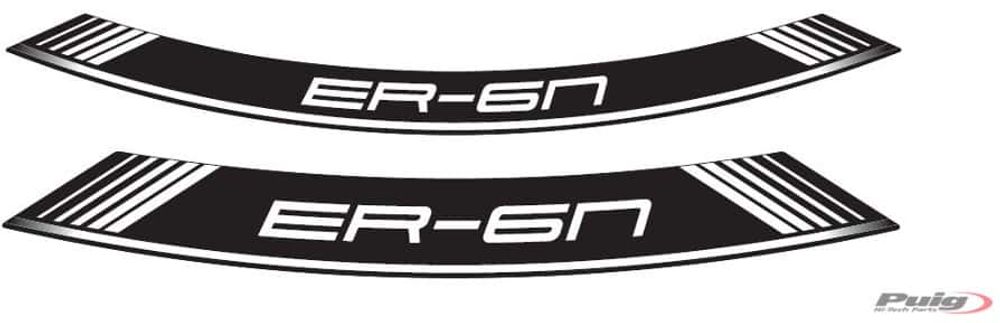 PUIG 9311B Rim Strips Specials  passend fuer KAWASAKI ER-6F Weiss