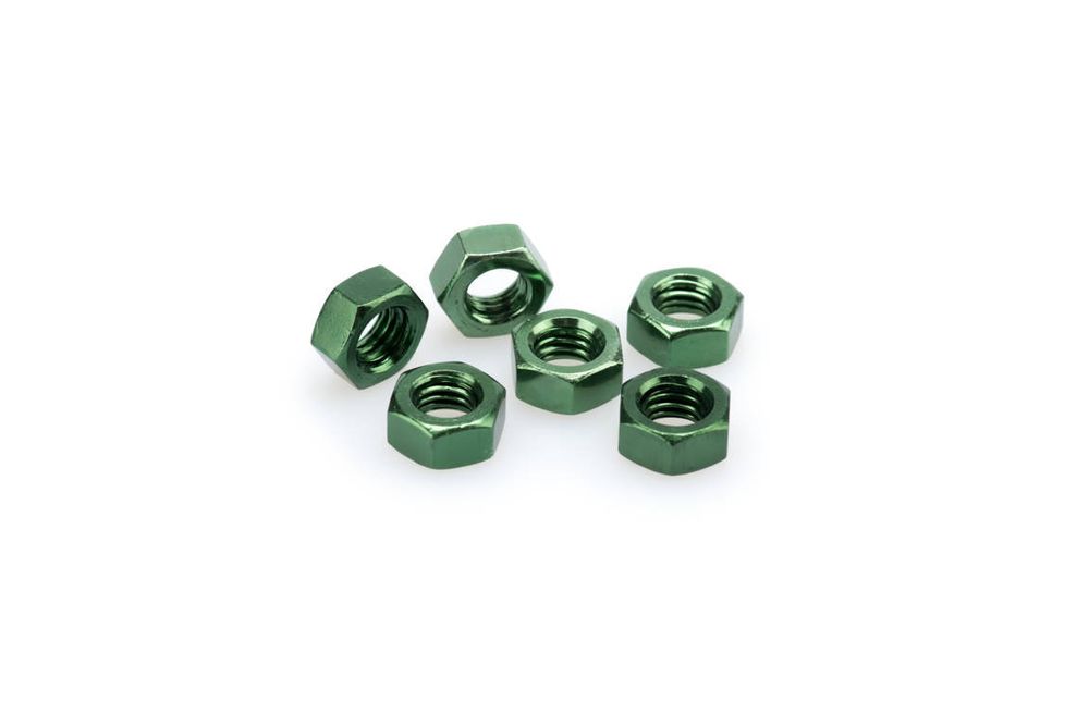 PUIG 0863V Muttern aus Anodisierten Aluminium  passend fuer UNIVERSAL UNIVERSAL Grün