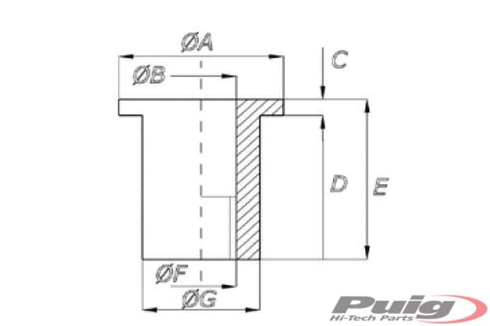 PUIG 0715N Silentblocks  passend fuer UNIVERSAL UNIVERSAL Schwarz