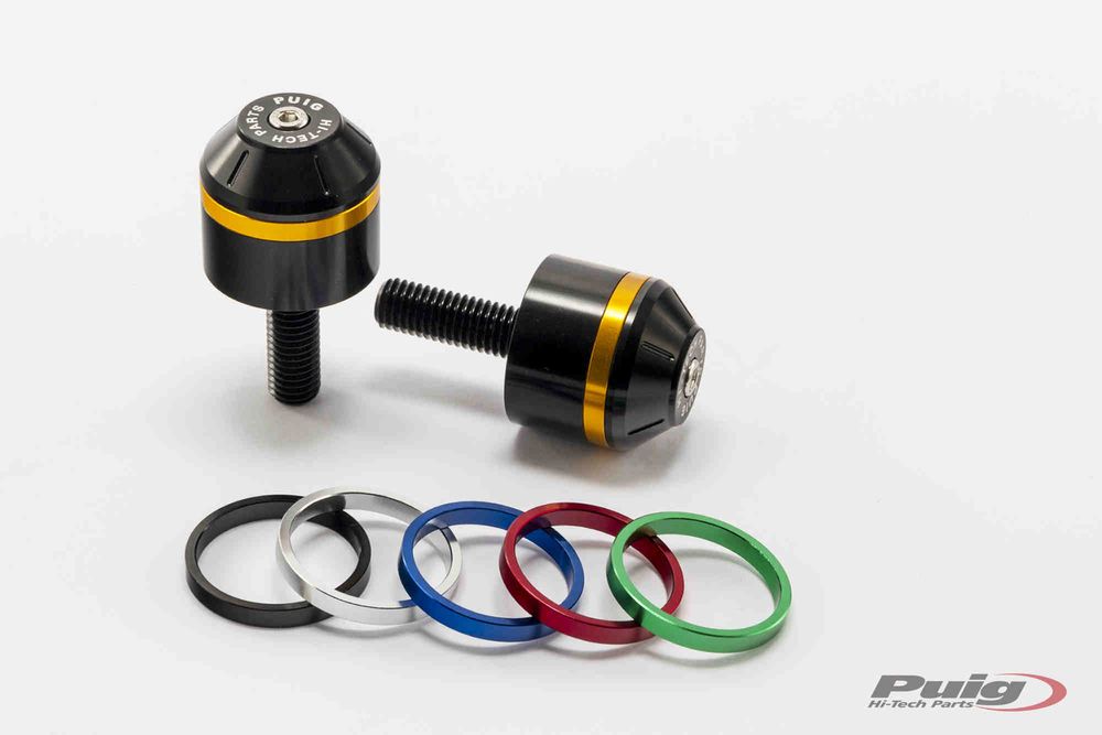 PUIG 8022N Kurze Lenkerendgewichte mit Ring  passend fuer BMW R1200R Schwarz