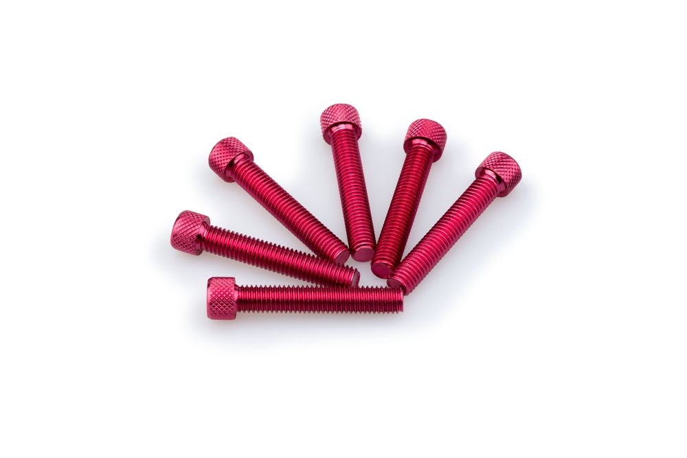 PUIG 0516R Muttern aus Anodisierten Aluminium  passend fuer UNIVERSAL UNIVERSAL Rot