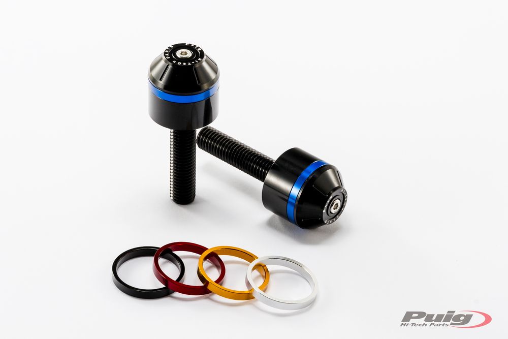 PUIG 8021N Kurze Lenkerendgewichte mit Ring  passend fuer BMW R NINET Schwarz
