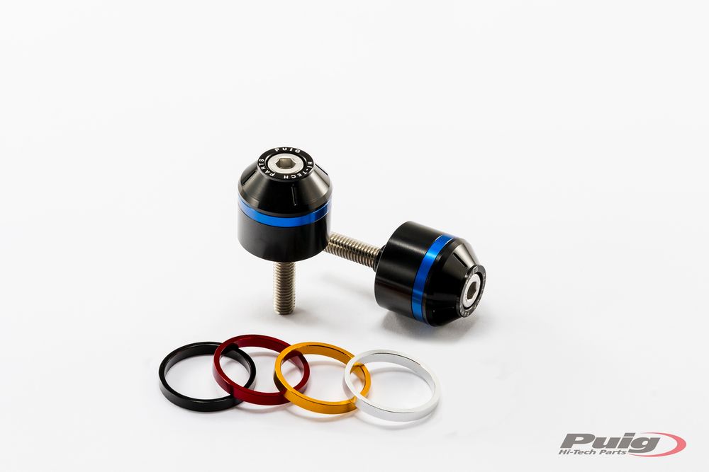 PUIG 9374N Kurze Lenkerendgewichte mit Ring  passend fuer YAMAHA MT-09 TRACER Schwarz