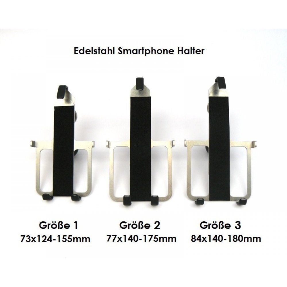 RA 3042-1 - 73  x 124-155 mm Edelstahl - Smartphone/Handy Halter Kugelflex® 1 -