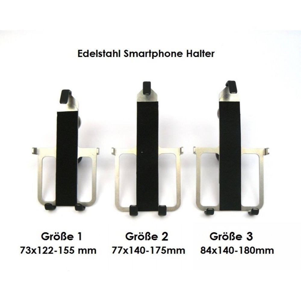 RA 6000-2 - 77 x 140-175 mm-50-M5 Edelstahl Smartphone / Handy Halter Kugelflex®