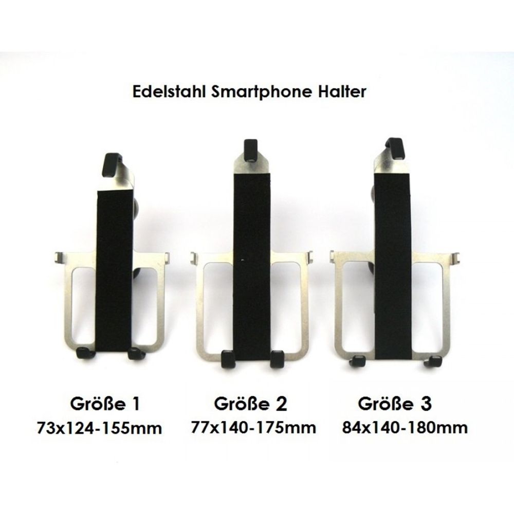 RA 3042-2 - 77  x 140-175 mm Edelstahl - Smartphone/Handy Halter Kugelflex® 2 -