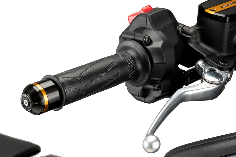 PUIG 21293N Kurze Lenkerendgewichte mit Ring  passend fuer YAMAHA T-MAX 560 TECH MAX Schwarz