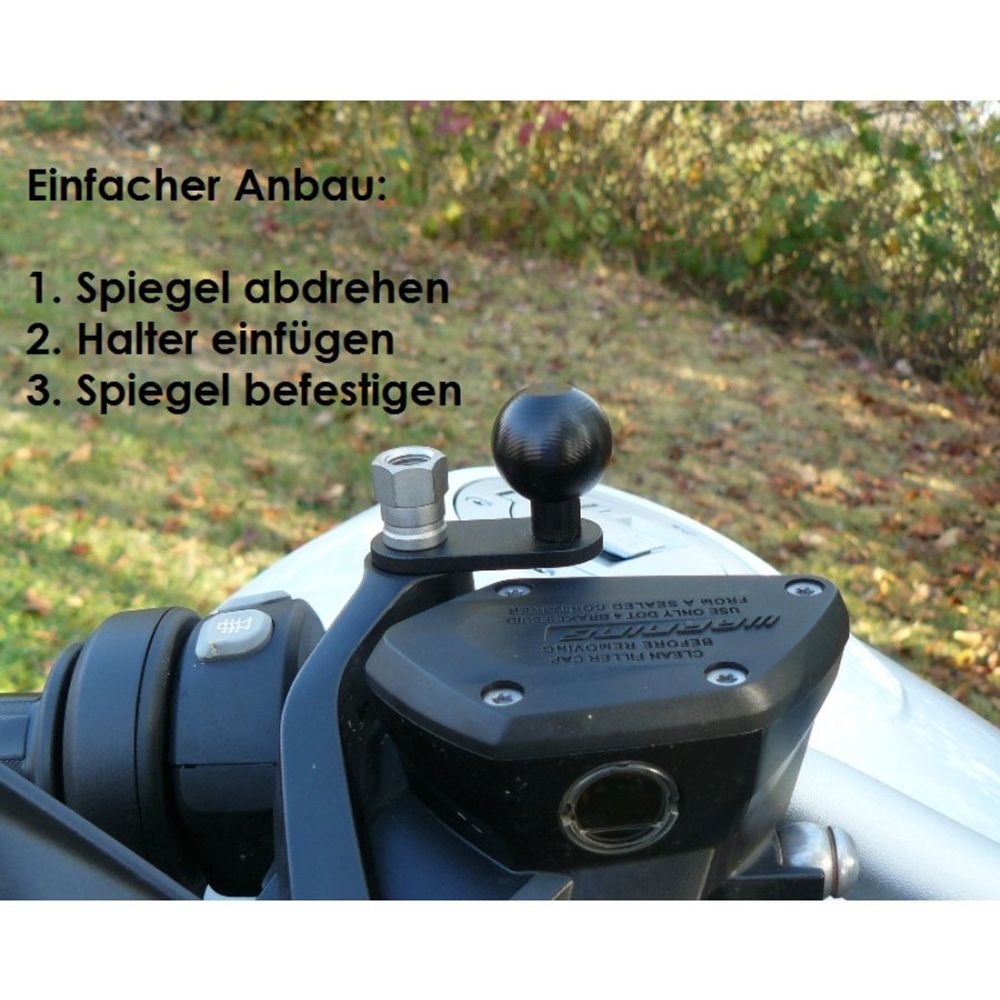 RA 4050-50-für Modell 5, 6 GoPro Alu Kamera Halter Kugelflex® zur Montage am Rüc